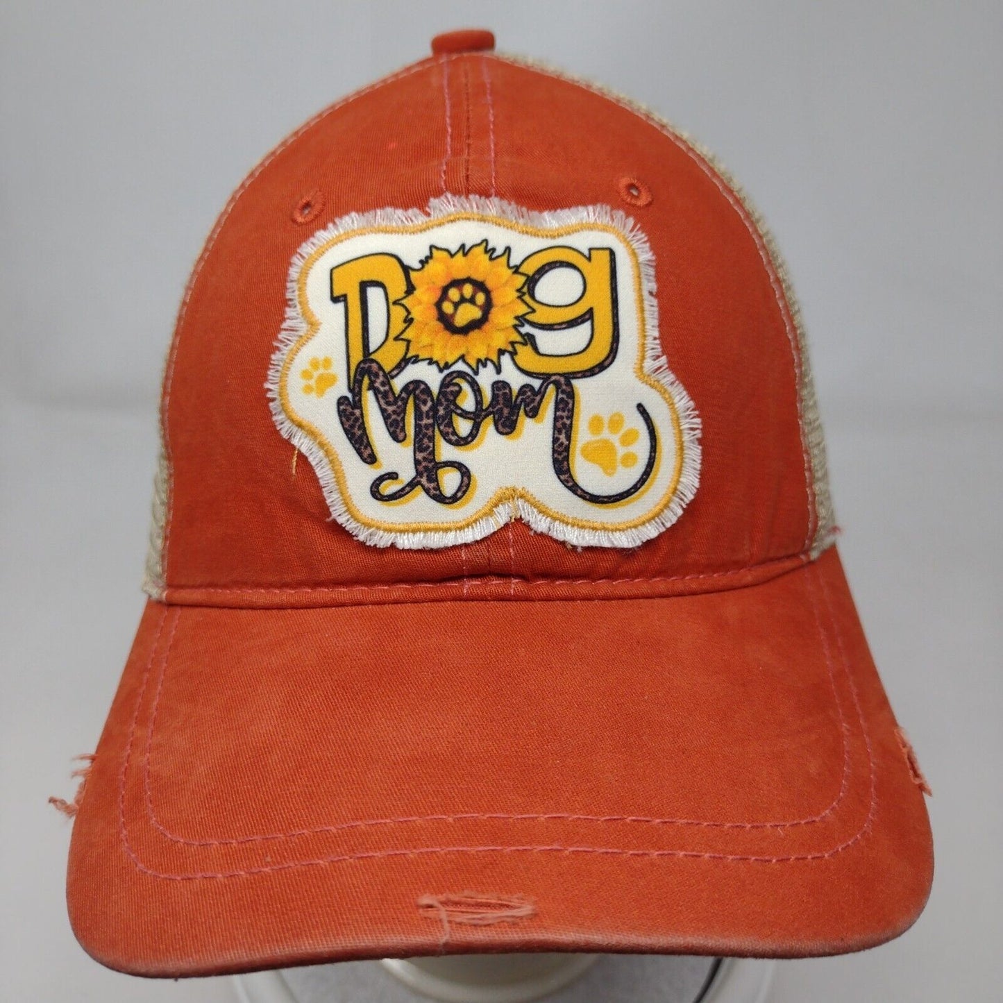 Dog Mom Strapback Trucker Hat Ponytail Multi One Size Southern Junkie