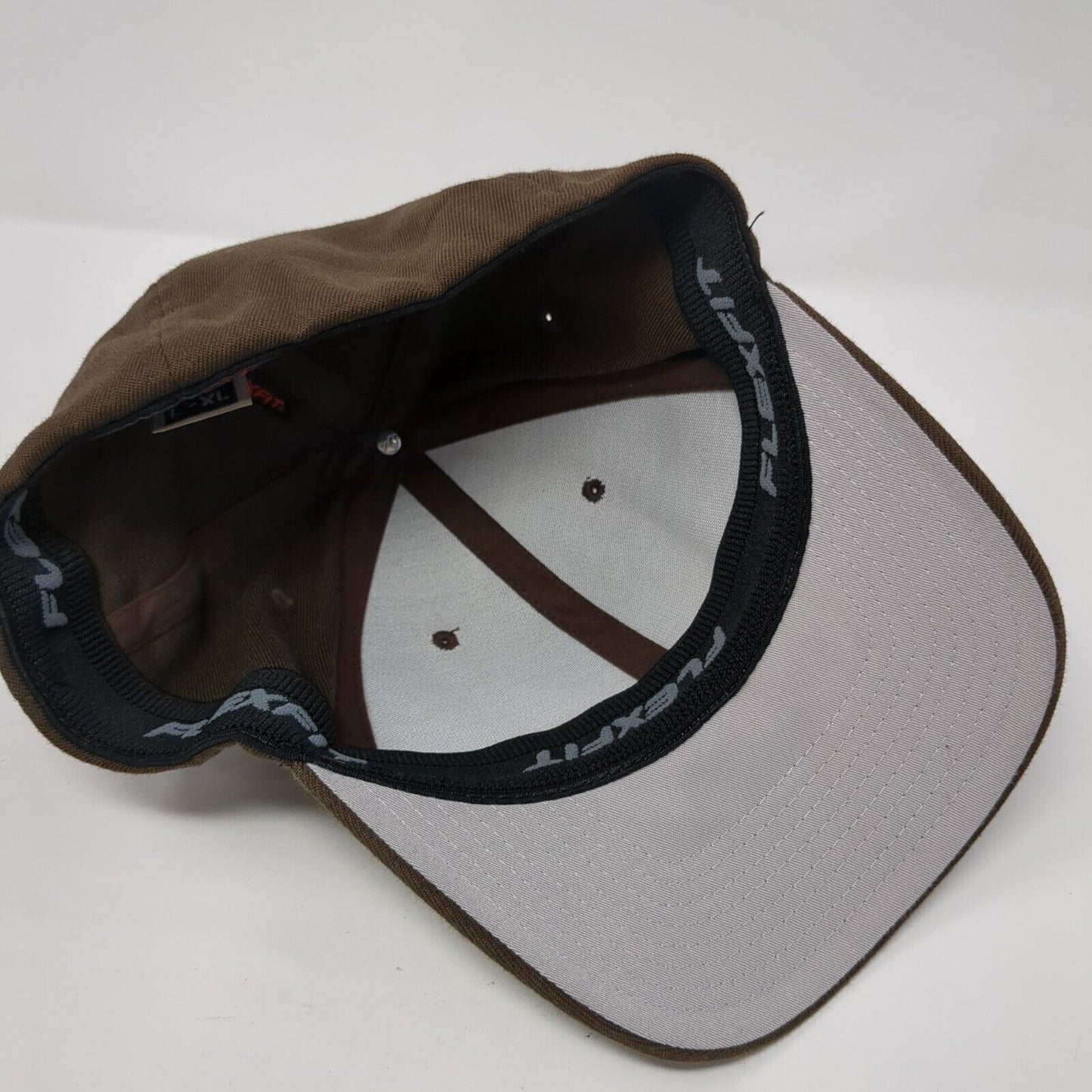 Yupoong Fitted Hat Brown Large-XL Flexfit Solid Blank 6 Panel Outdoor