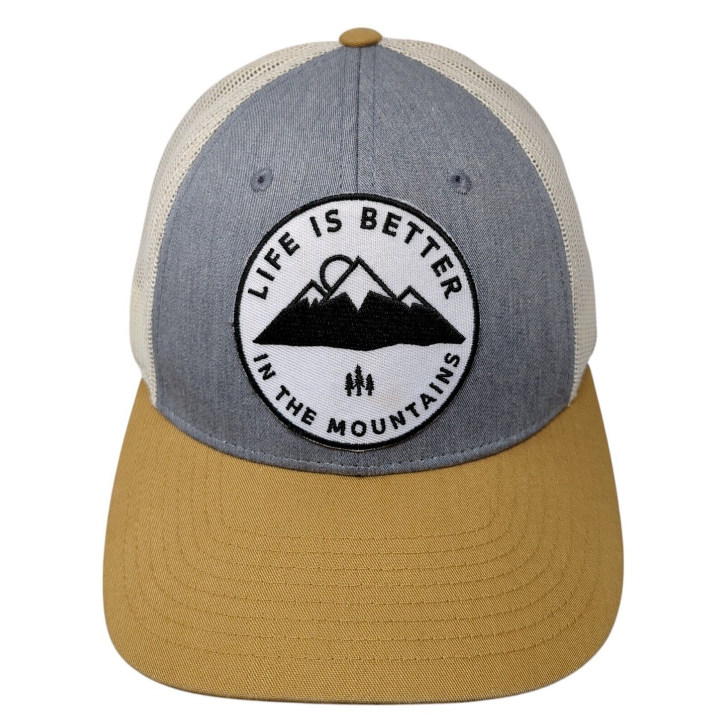 Life Is Better In The Mountains Snapback Trucker Hat Multi M/L Mesh Back