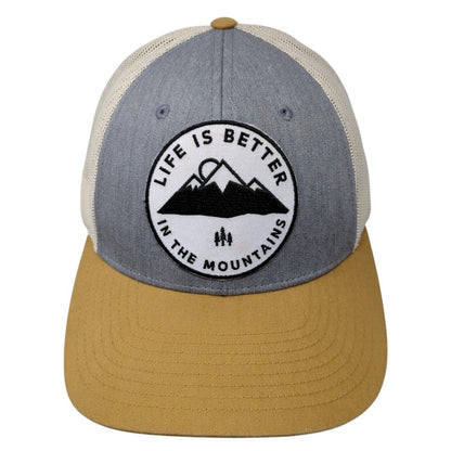 Life Is Better In The Mountains Snapback Trucker Hat Multi M/L Mesh Back