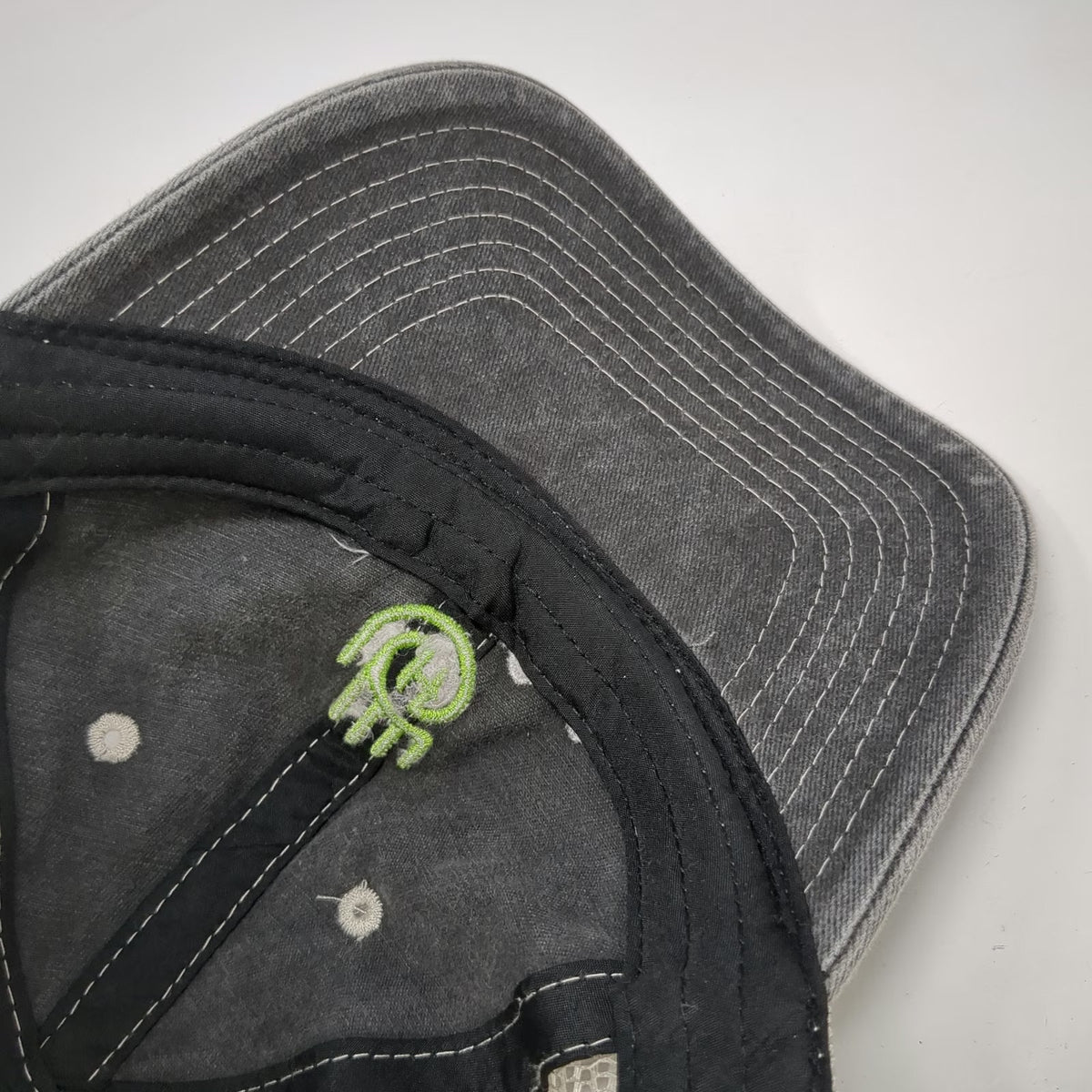 Baseball Cap Gray One Size Mesh Back Strapback Embroidered HandsOn Logo Hat