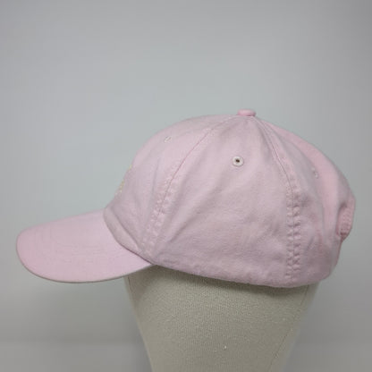 Adams Slideback Hat Pink One Size Adjustable Leather Strap Monogram
