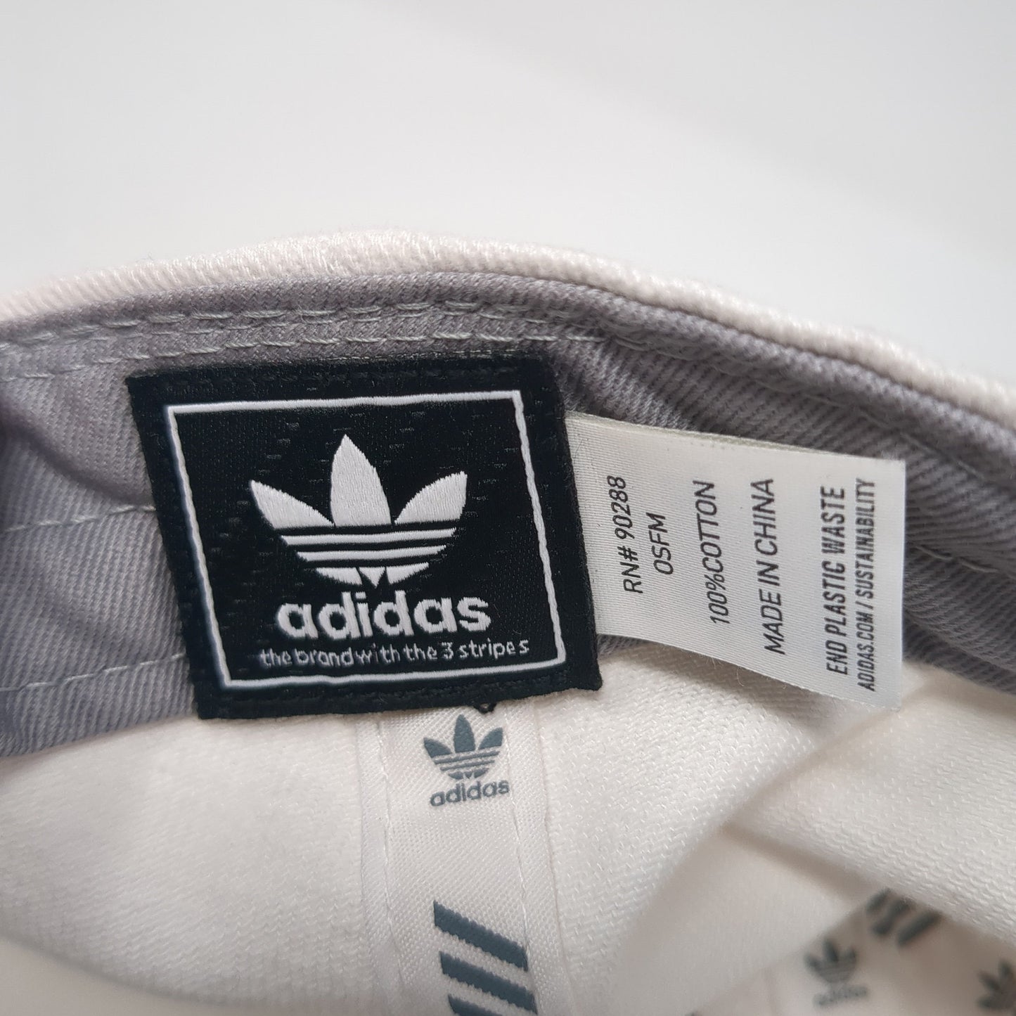 Adidas Snapback Hat White One Size Adjustable Embroidered Trefoil 6 Panel
