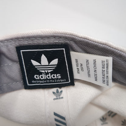 Adidas Snapback Hat White One Size Adjustable Embroidered Trefoil 6 Panel