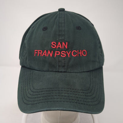 San Fran Psycho Slideback Hat Green One Size Adjustable Solid Harriton