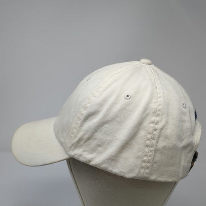 Polo Ralph Lauren Baseball Cap White Blue Brown One Size Big Pony Leather Hat