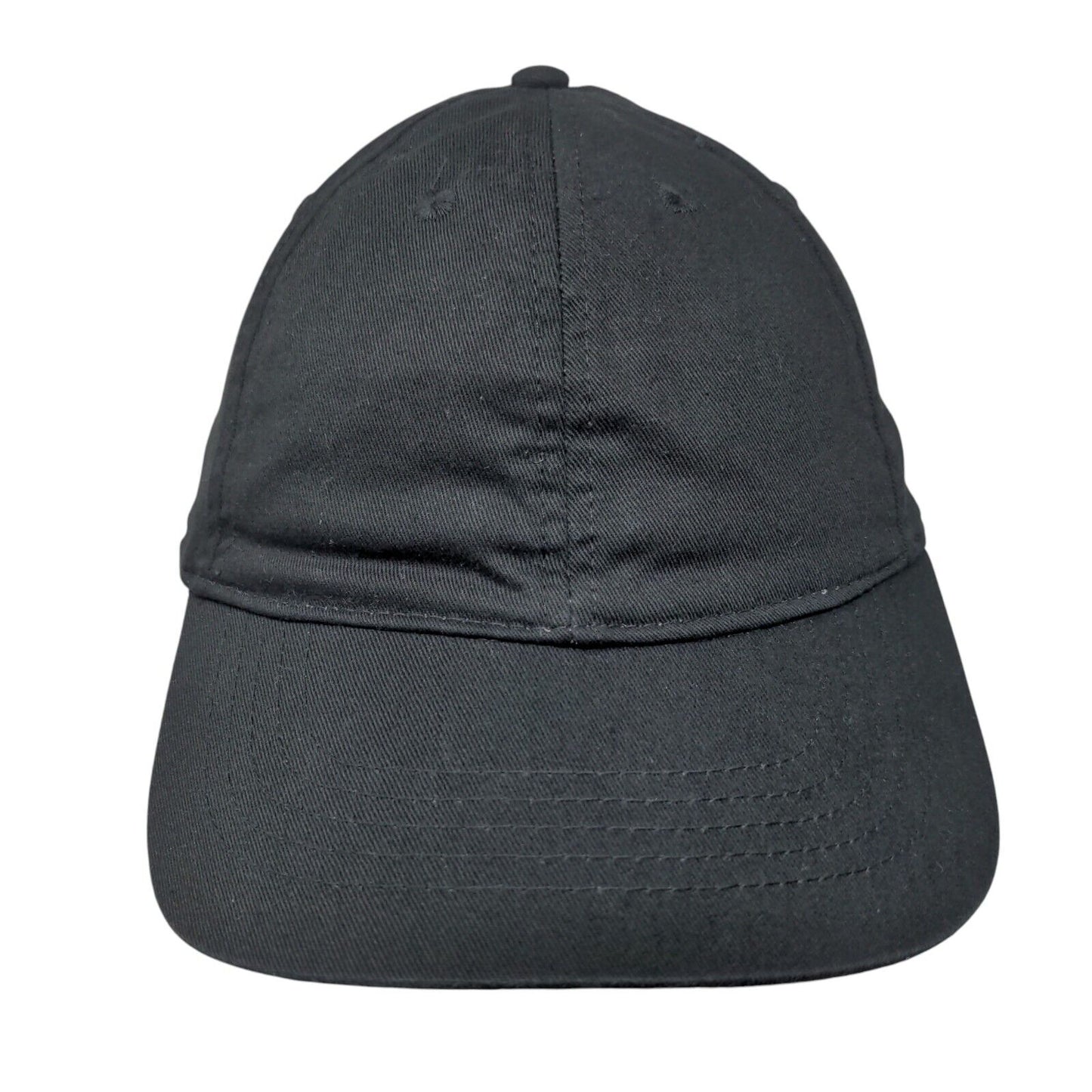 Unbranded Strapback Hat Black OSFM Solid Adjustable Blank Vent Holes
