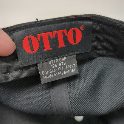 Otto Snapback Hat Black One Size Go Rogue Patch Flat Brim Acrylic Wool