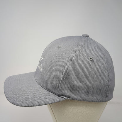 Flexfit Baseball Cap Gray M Hume Lake Logo Polyester Fitted Curved Brim Hat