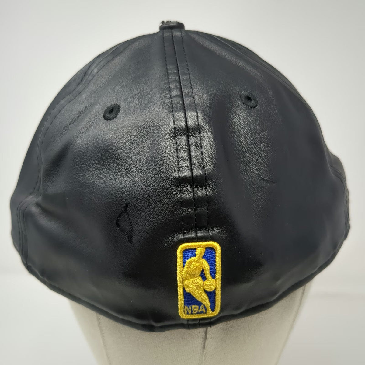 New Era NBA Golden State Warriors Black 7 1/2 Hat Fitted Vegan Leather 59FIFTY