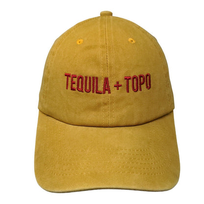 Tequila + Topo Slideback Hat Tan One Size Adjustable Embroidered 6 Panel Cotton