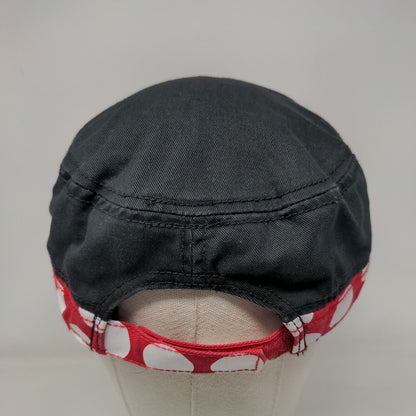 Disney Minnie Mouse Strapback Army Cadet Cap Hat Black OSFA Bling Bow