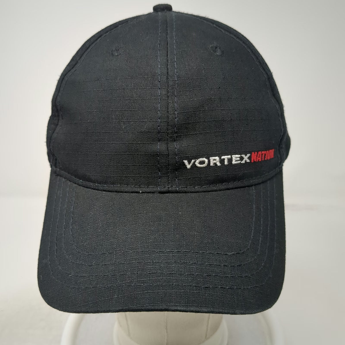 Vortex Nation Baseball Cap Black One Size Embroidered Logo Strapback Hat