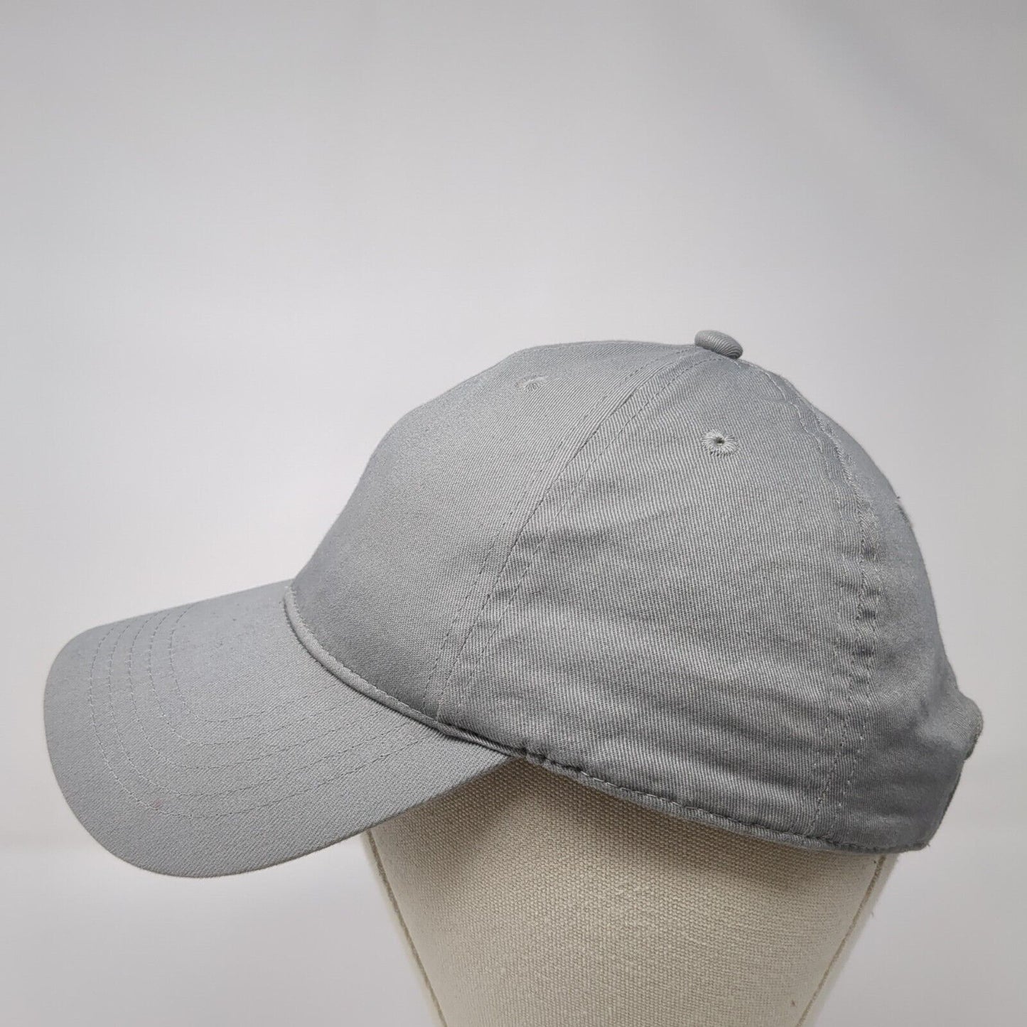 Unbranded Strapback Hat Gray One Size Adjustable Vented Holes 6 Panel Blank