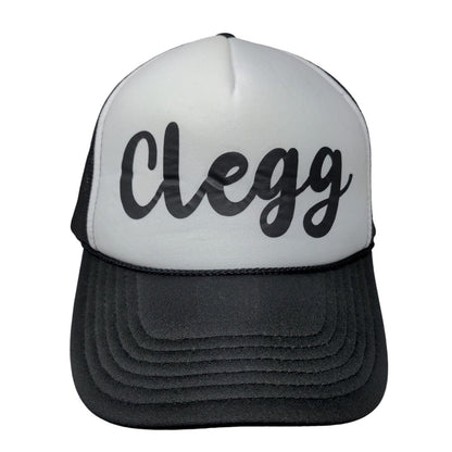 Clegg Snapback Trucker Hat Black OSFM Adjustable Mesh Back Rope Otto Polyester