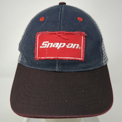 Snap-on Baseball Cap Blue Gray Red One Size Mesh Back Strapback Hat