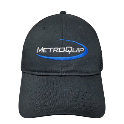 MetroQuip Strapback Hat Black One Size Adjustable Mesh Back 6 Panel Otto