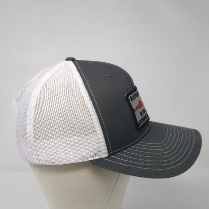 Burning Bullet Patch Snapback Trucker Hat Gray One Size Mesh Back