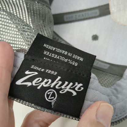 Zephyr Trucker Hat Gray One Size Bullards Bar Reservoir CA Wave Patch Snapback