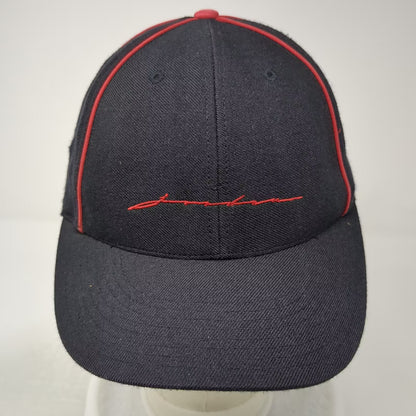 Jordan Baseball Cap Black Red Wool Fitted Hat 7 1/4 Jumpman Logo Embroidered