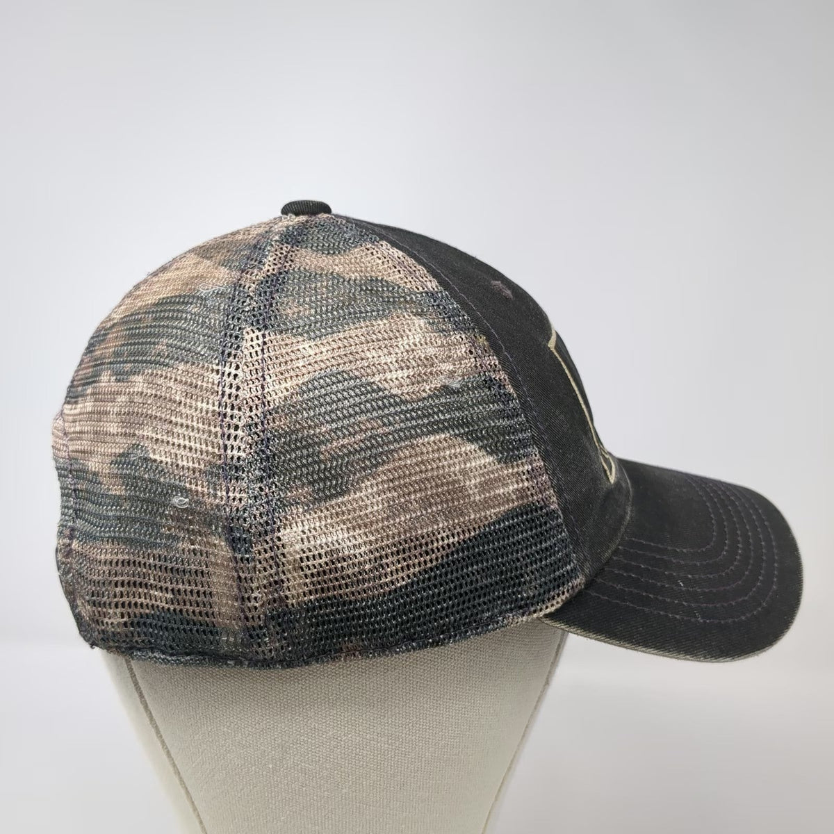 Top of the World Trucker Hat Black One Size Mesh Back Snapback Camo Wheat Kansas