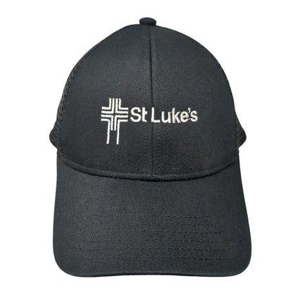 St Luke's Strapback Mesh Back Trucker Hat Black One Size Adjustable