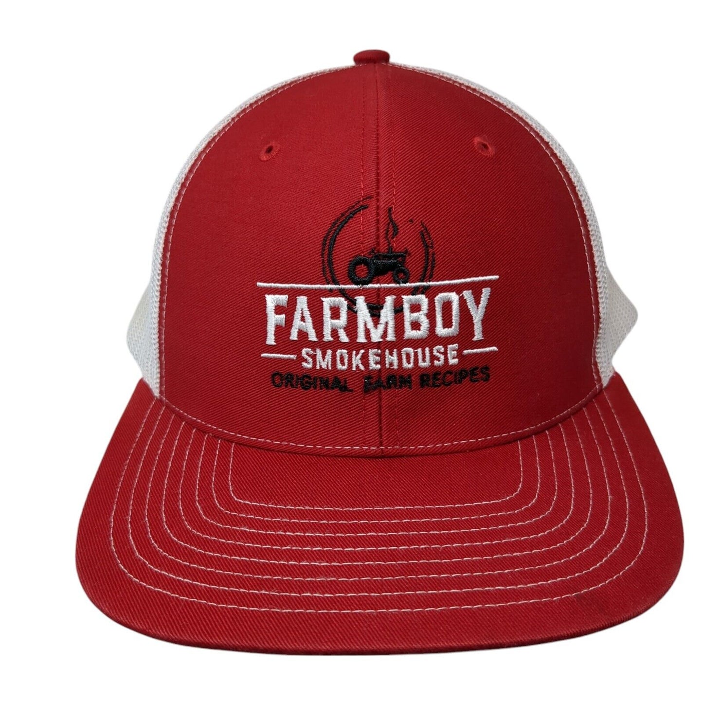 Farmboy Smokehouse Original Farm Recipes Snapback Trucker Hat Red OS Richardson