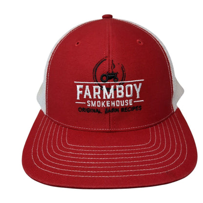 Farmboy Smokehouse Original Farm Recipes Snapback Trucker Hat Red OS Richardson