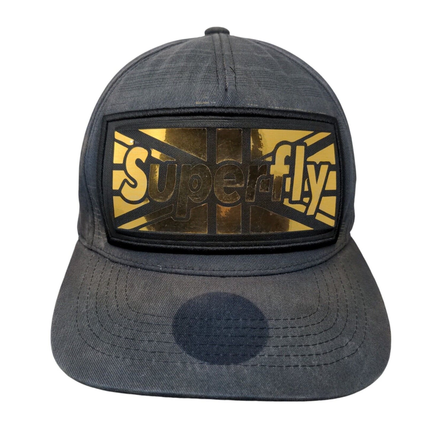 Superfly Snapback Hat Blue One Size Adjustable Embroidered 6 Panel Polyester