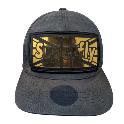 Superfly Snapback Hat Blue One Size Adjustable Embroidered 6 Panel Polyester