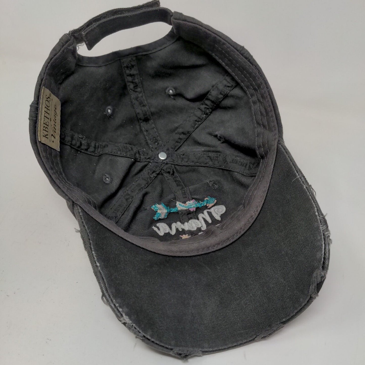 KB Ethos Women's Strapback Hat Gray Adjustable Embroidered Mama Bear Distressed