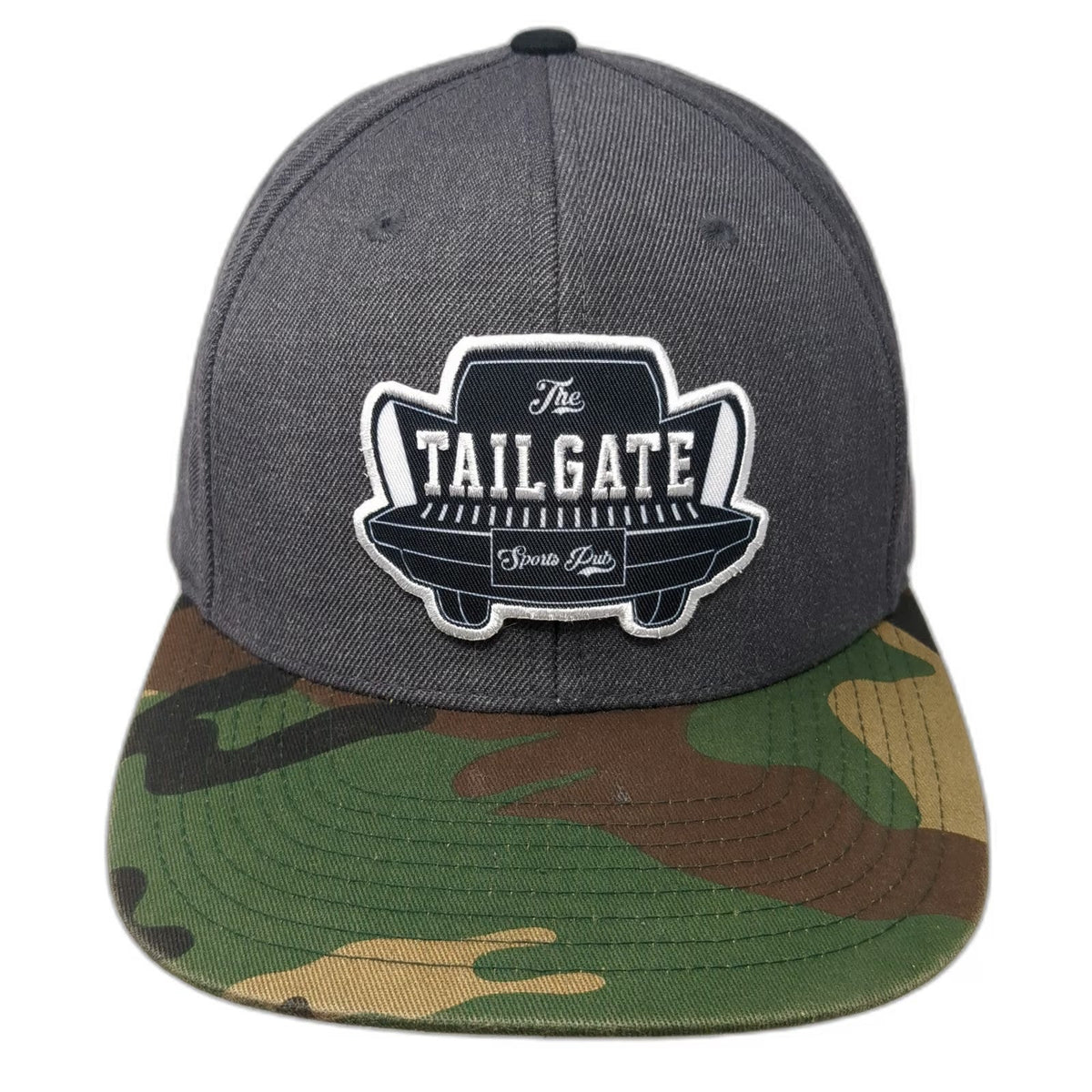 Richardson Snapback Hat Gray One Size Camo Tailgate Sports Pub Patch Truck Logo