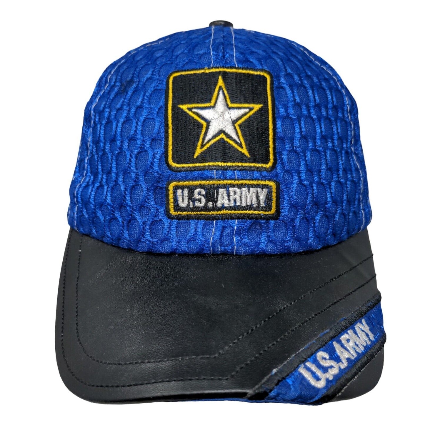 US Army Strapback Hat Blue OSFA Adjustable Embroidered Lightweight 6 Panel