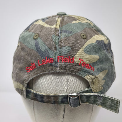 District Threads Baseball Cap Green Camo OSFM Distressed Chevron Salt Lake Hat
