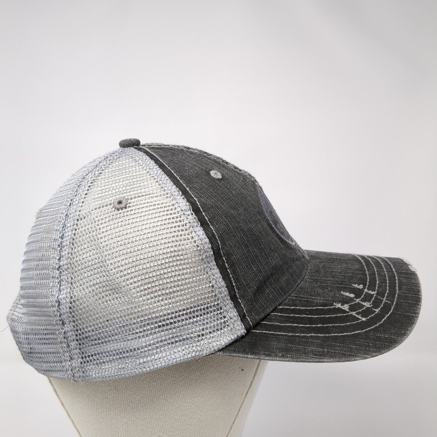 HG Strapback Mesh Back Trucker Hat Gray One Size Embroidered 6 Panel