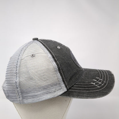 HG Strapback Mesh Back Trucker Hat Gray One Size Embroidered 6 Panel