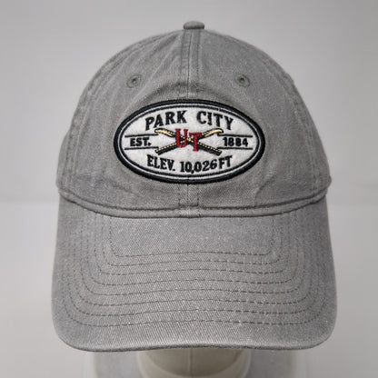 Park City Est 1884 Elev. 10,026Ft Slideback Hat Gray OS Adjustable 6 Panel Gear