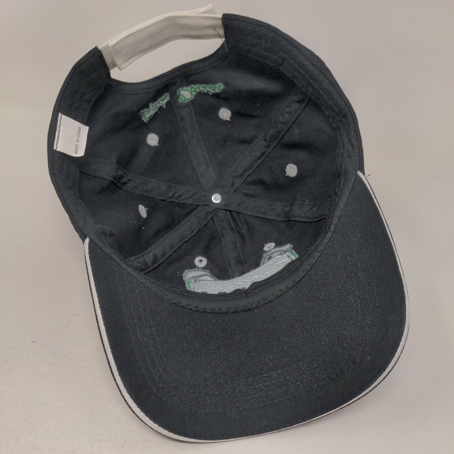 Golftown USA Spin Doctor Strapback Hat Black One Size Adjustable Embroidered