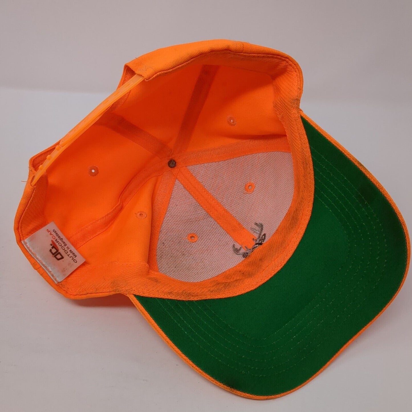 Deer Snapback Hat Orange One Size Solid Adjustable Hunting Outdoor Cap