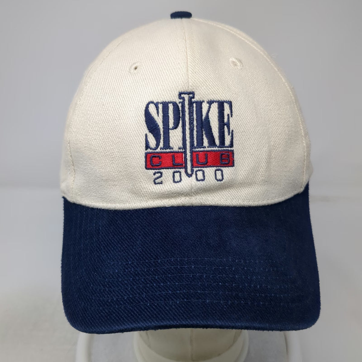 Port Authority Baseball Cap Beige Blue One Size Spike Club 2000 Graphic Hat