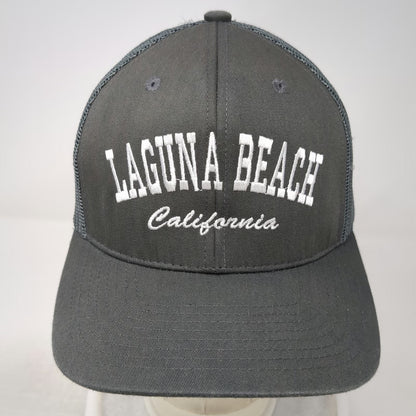 Gray Trucker Hat One Size Laguna Beach California Mesh Back Snapback Embroidery