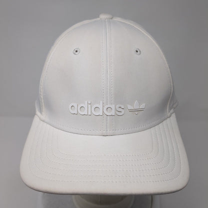 Adidas Trefoil Snapback Hat White One Size Adjustable Solid 6 Panel