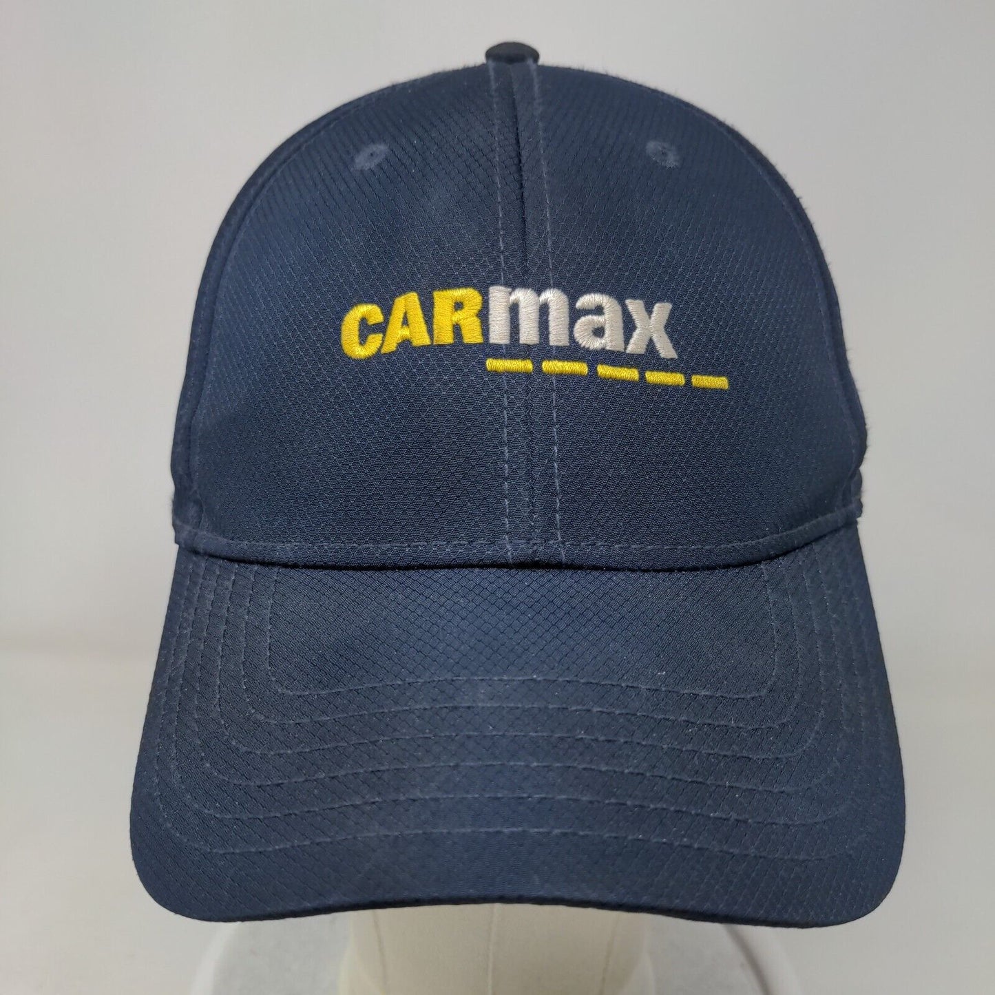 Carmax Strapback Hat Blue OSFA Adjustable Embroidered Vented Holes Polyester