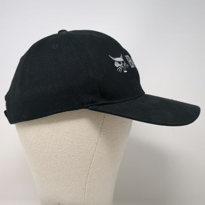Hiphic Bobcat Logo Embroidered Baseball Cap Black One Size Strapback Hat