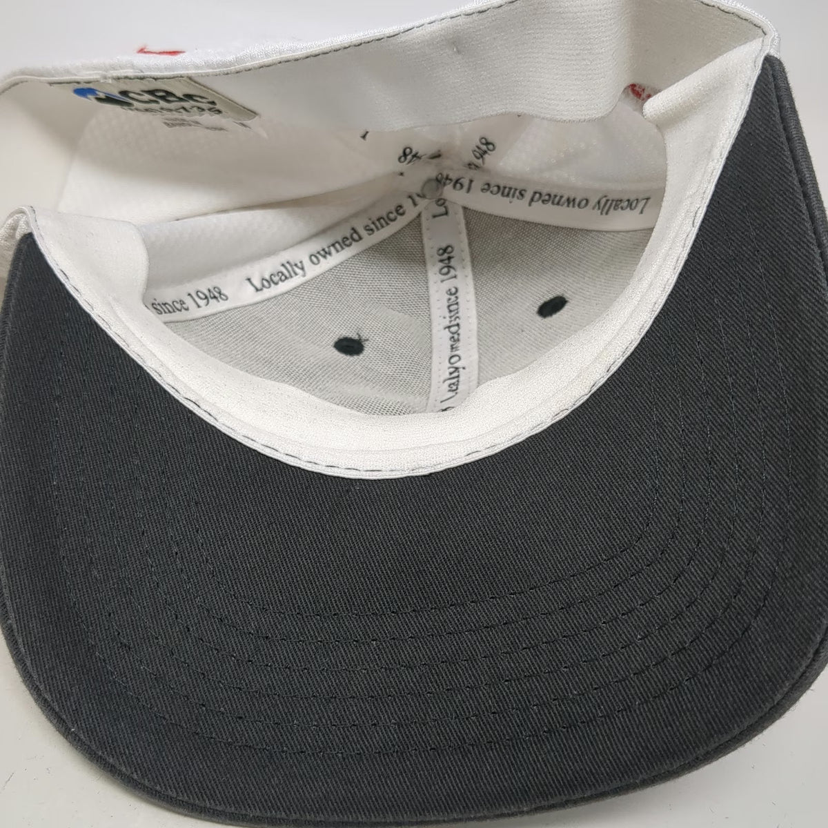 CBC Baseball Cap Gray M American Owned PRM Logo Honeycomb Mesh Stretch Fit Hat