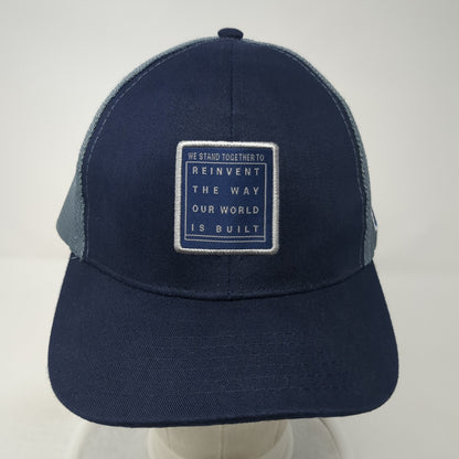 We Stand Together Reinvent The Way Our World Is Built Trucker Hat Blue OS Mesh