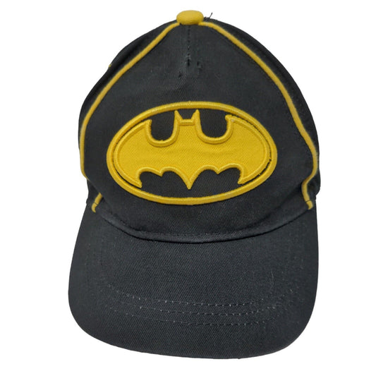 Batman Boy's Stretchy Hat Black Yellow Size L 2-4 Years Embroidered Logo