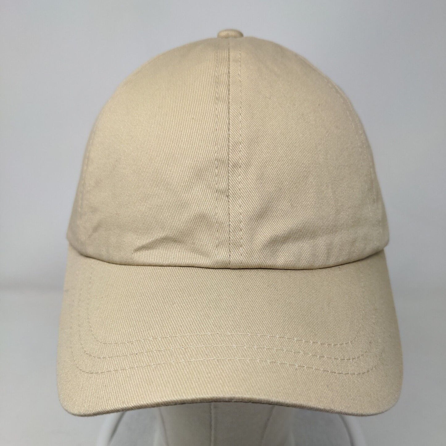 Unbranded Slideback Hat Tan One Size Adjustable Vent Holes 6 Panel Blank