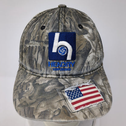 Hendry Corporation Strapback Hat Multi One Size Camo USA Flag Hunting