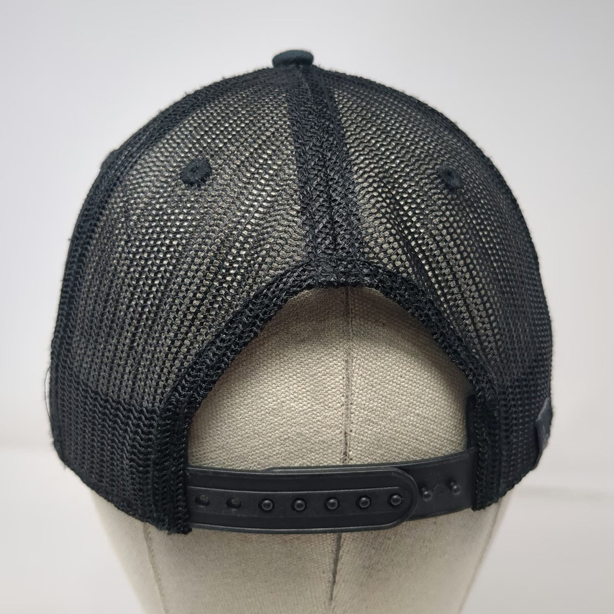 prAna Trucker Hat Black One Size Bear Hug Mesh Snapback Grey Pattern Outdoors